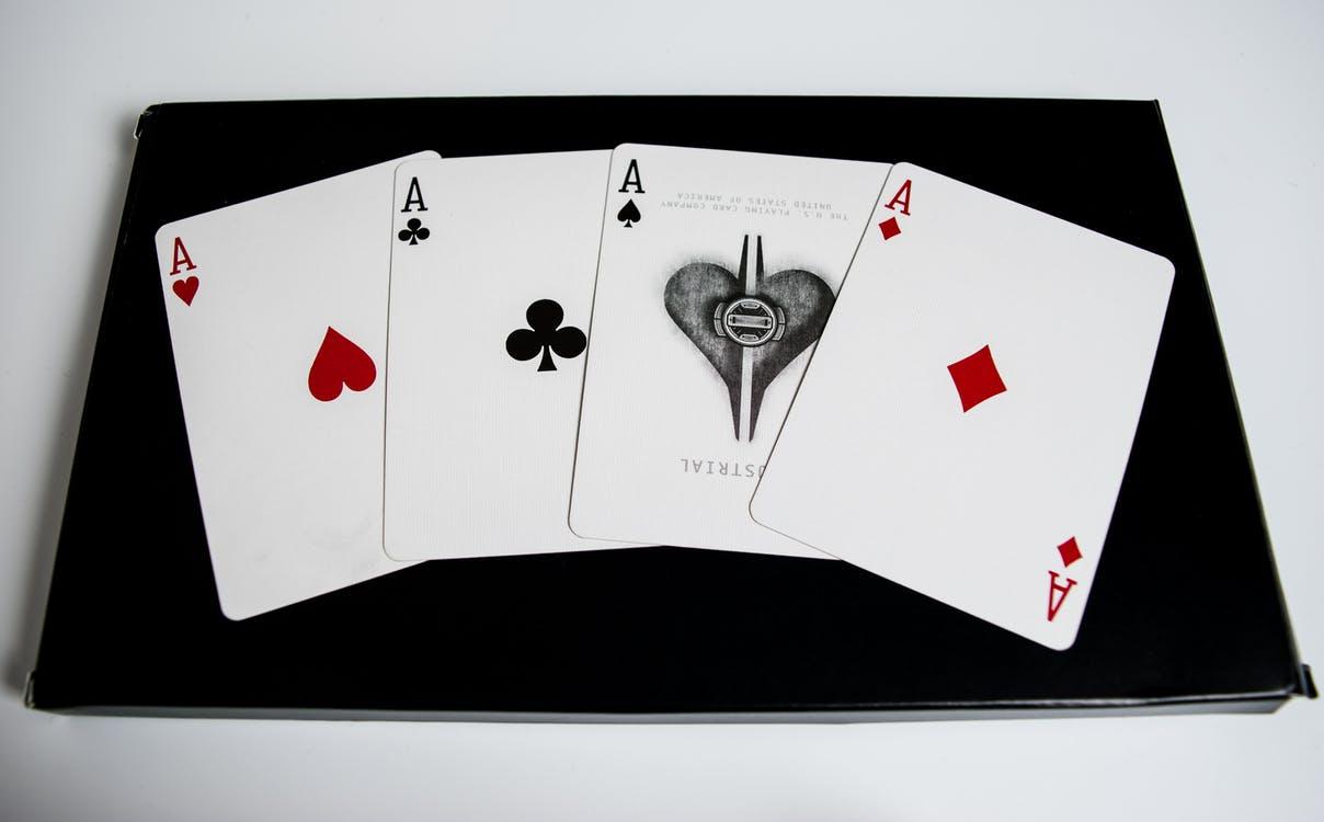 Free Four Ace Game Cards Stock Photo