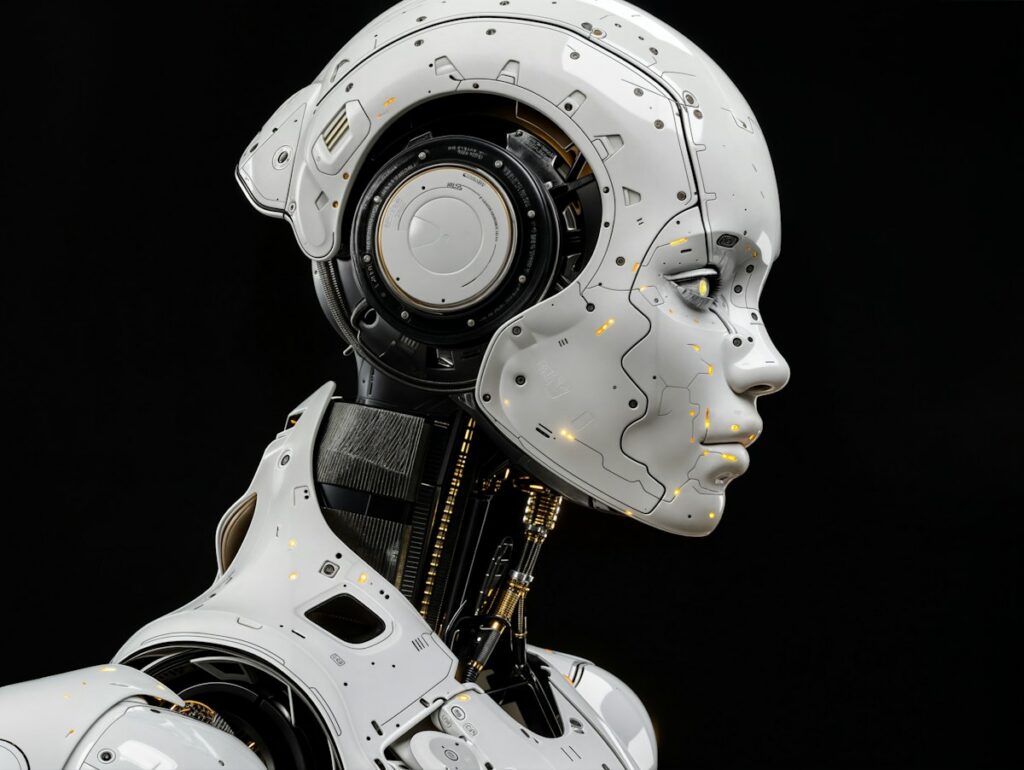 Humanoid robot representing Tesla Optimus production in Fremont