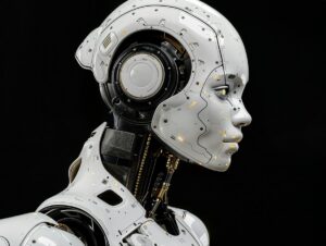 Humanoid robot representing Tesla Optimus production in Fremont